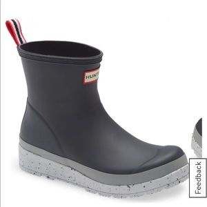 Hunter Original Play Speckled Platform Waterproof Rainboot -navy w pink & green